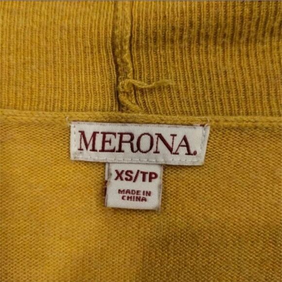 Merona Mustard Yellow Long Ribbed Cardigan, Size XS - Picture 4 of 7